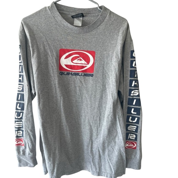 Quiksilver 1990’s Vintage Surf Gray Long Sleeve Tee - Picture 2 of 10